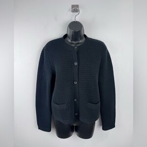 Uniqlo Women Knitted Short Jacket Black Size Medium